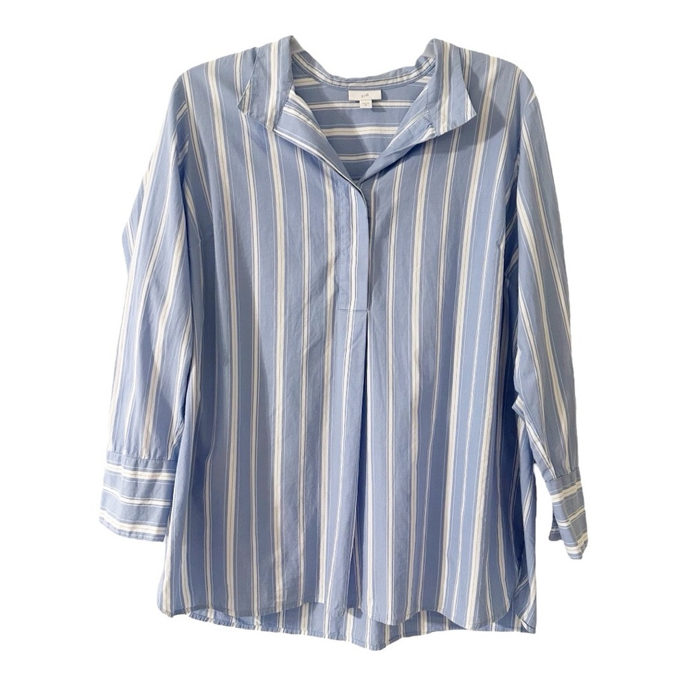 J. Jill Blue and White Coastal Style Striped Tunic Plus Size 2X Nantucket Style - Picture 4 of 8